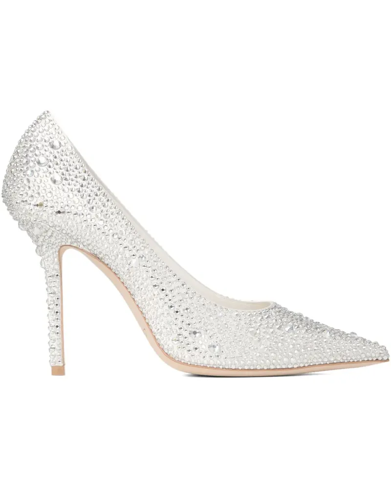 Jimmy Choo Spitze Love Pumps mit Kristallen 100mm - Silber Silber