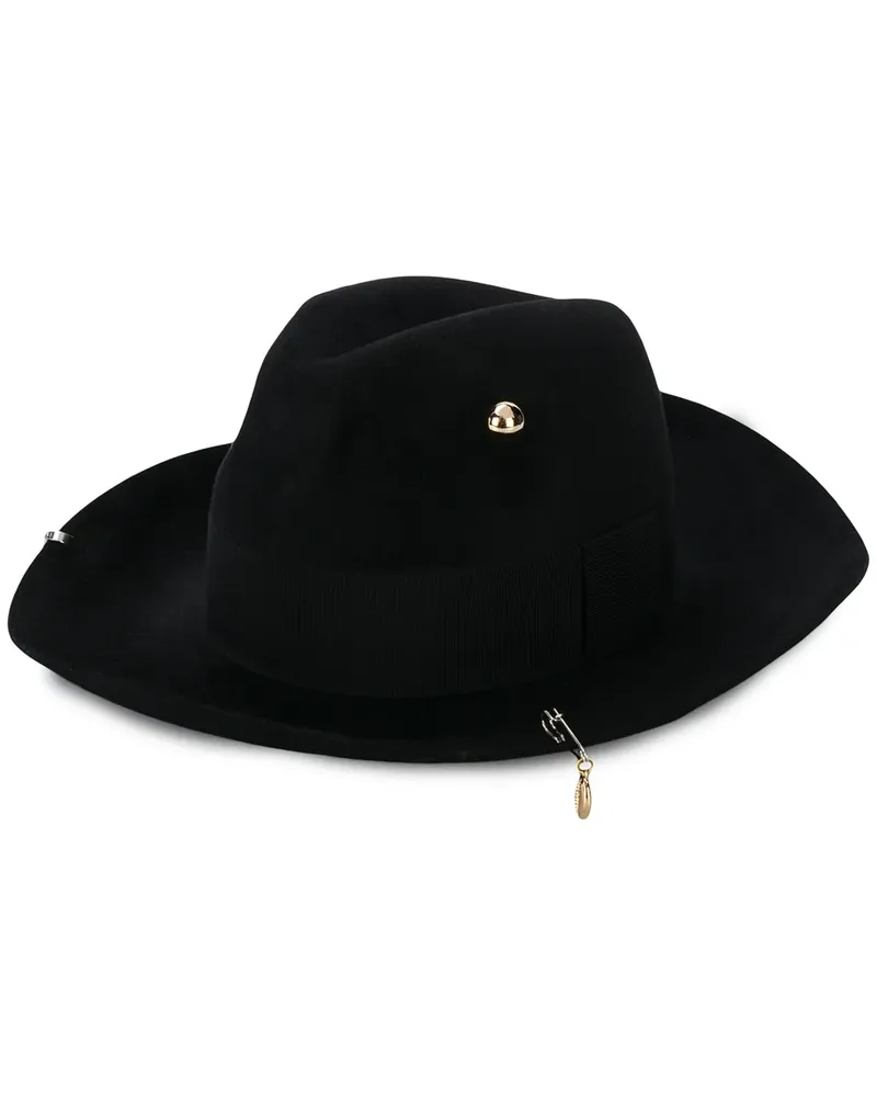 RUSLAN BAGINSKIY Verzierter Fedora - Schwarz Schwarz