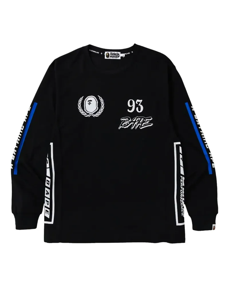BAPE Langarmshirt mit grafischem Print - Schwarz Schwarz