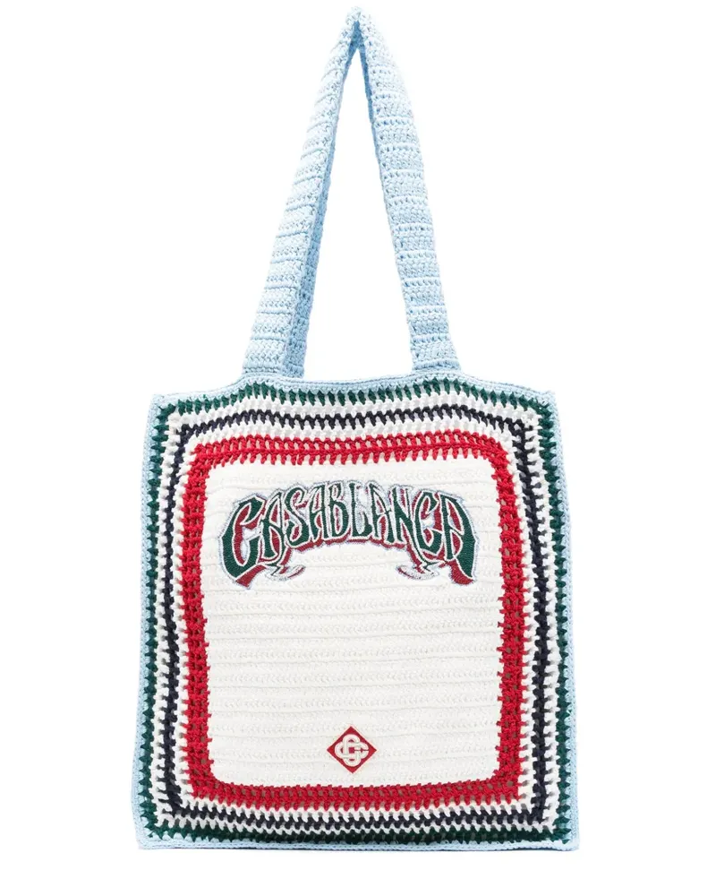 Casablanca Paris Großer Häkel-Shopper - Weiß Weiß