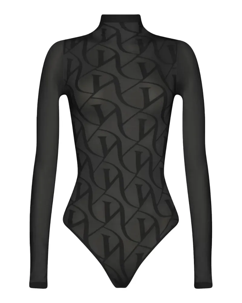 Wolford Body aus Logo-Jacquard - Schwarz Schwarz