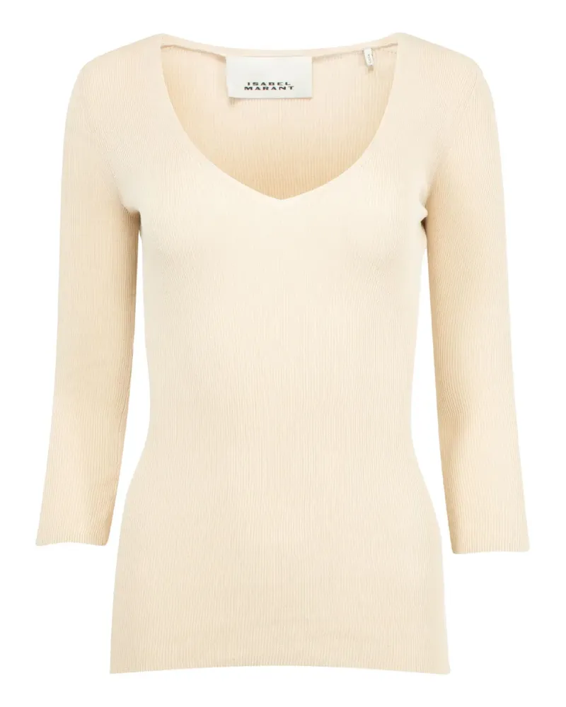 Isabel Marant Geripptes Top mit V-Ausschnitt - Nude Nude