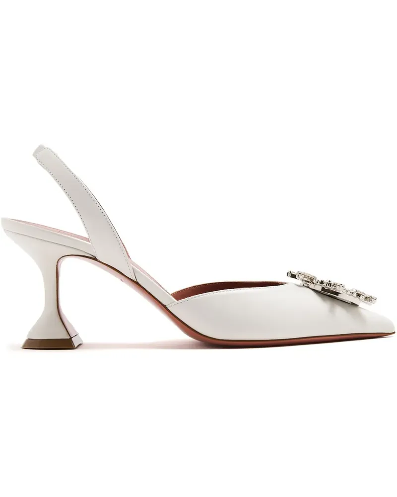 Amina Muaddi Begum Pumps 70mm - Weiß Weiß