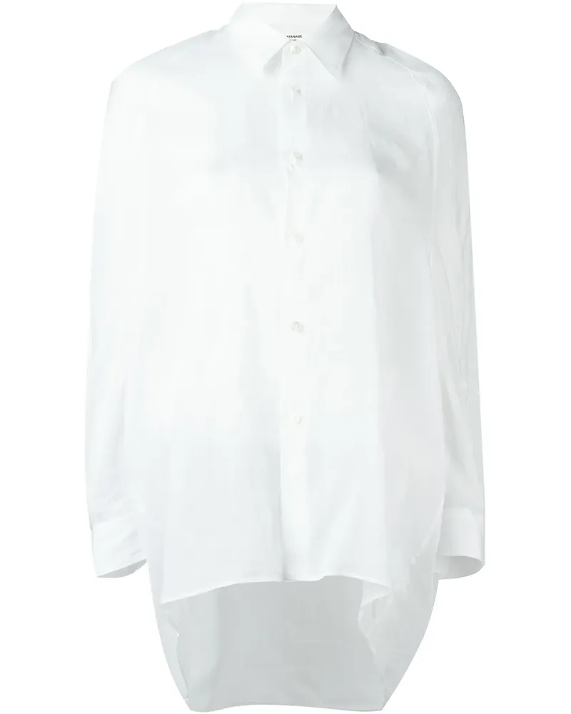 Junya Watanabe Semi-transparentes Oversized-Leinenhemd - Weiß Weiß