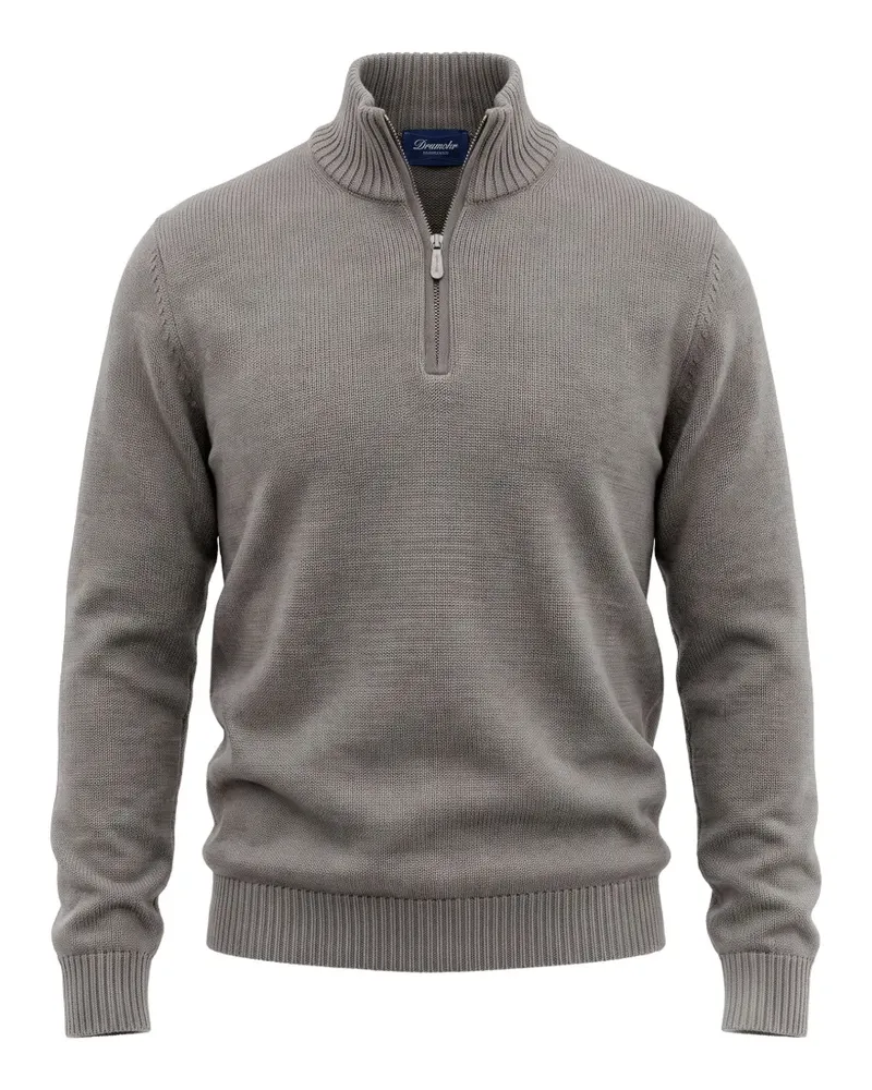 Drumohr  Pullover mit kurzem Reißverschluss - Grau Grau