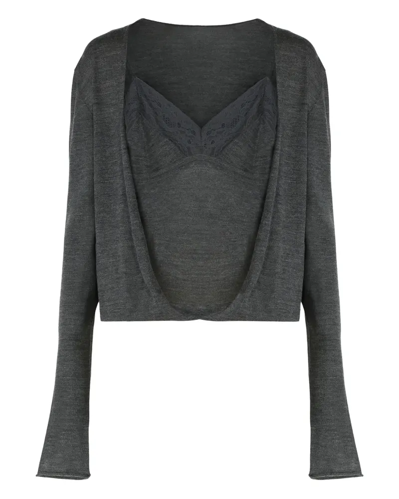 Alberta Ferretti Offener Cardigan - Grau Grau