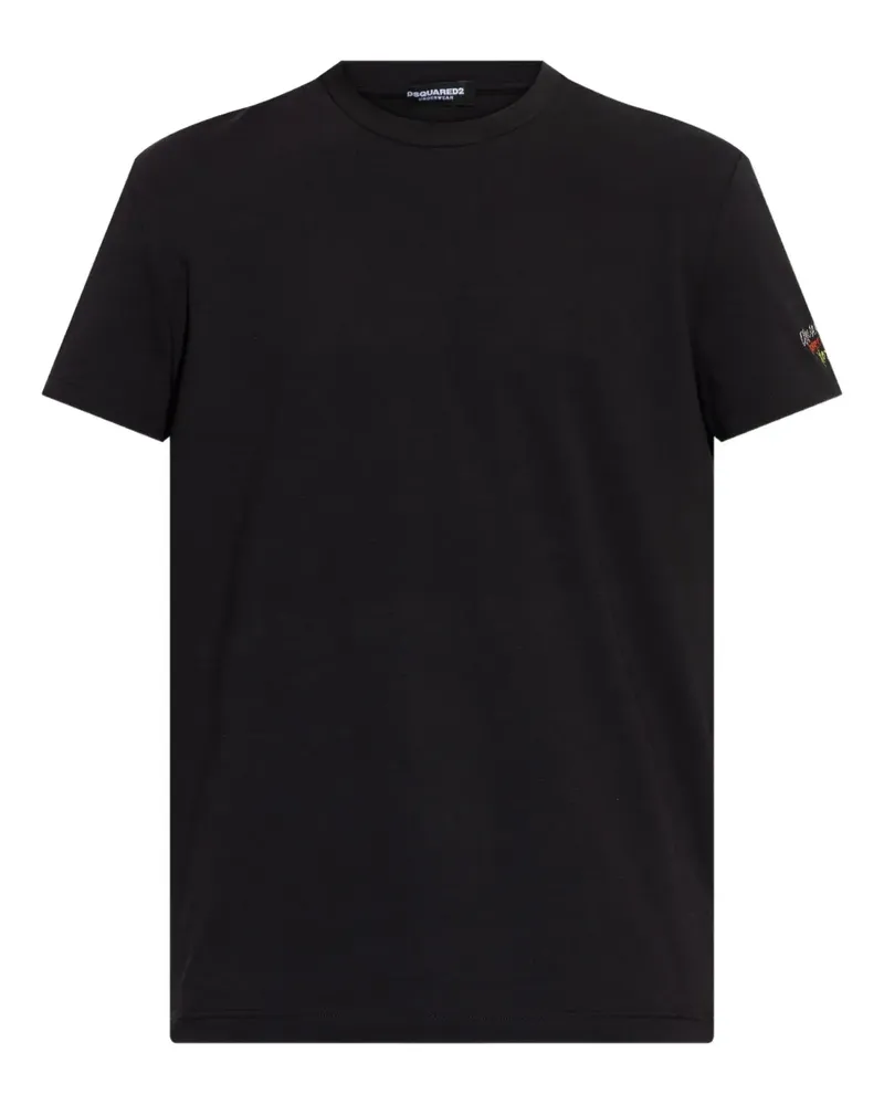 Dsquared2 T-Shirt mit Logo-Stickerei - Schwarz Schwarz