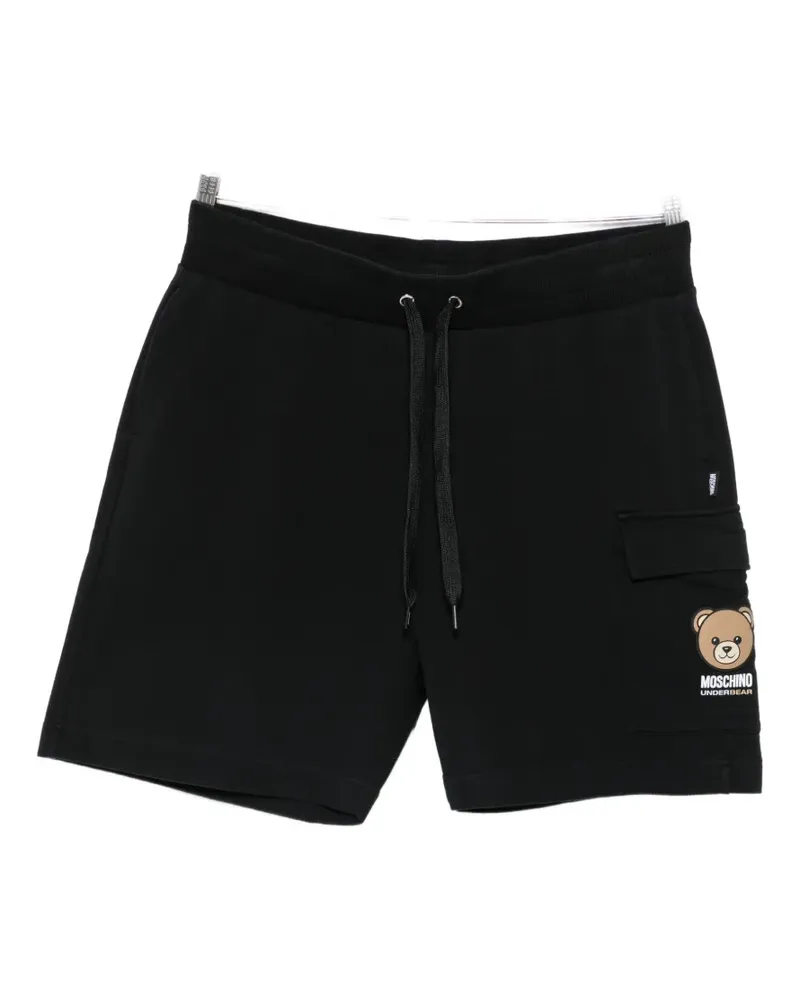 Moschino logo-print track short - Schwarz Schwarz