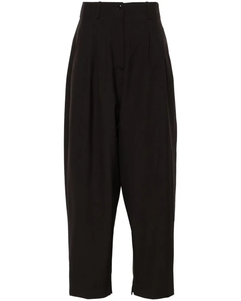 QUIRA Wide-Leg-Hose mit Bundfalten - Braun Braun