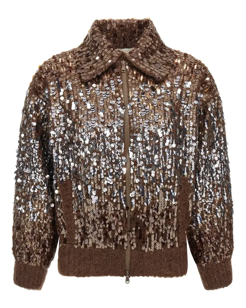 Brunello Cucinelli Cardigan mit Pailletten - Braun Braun