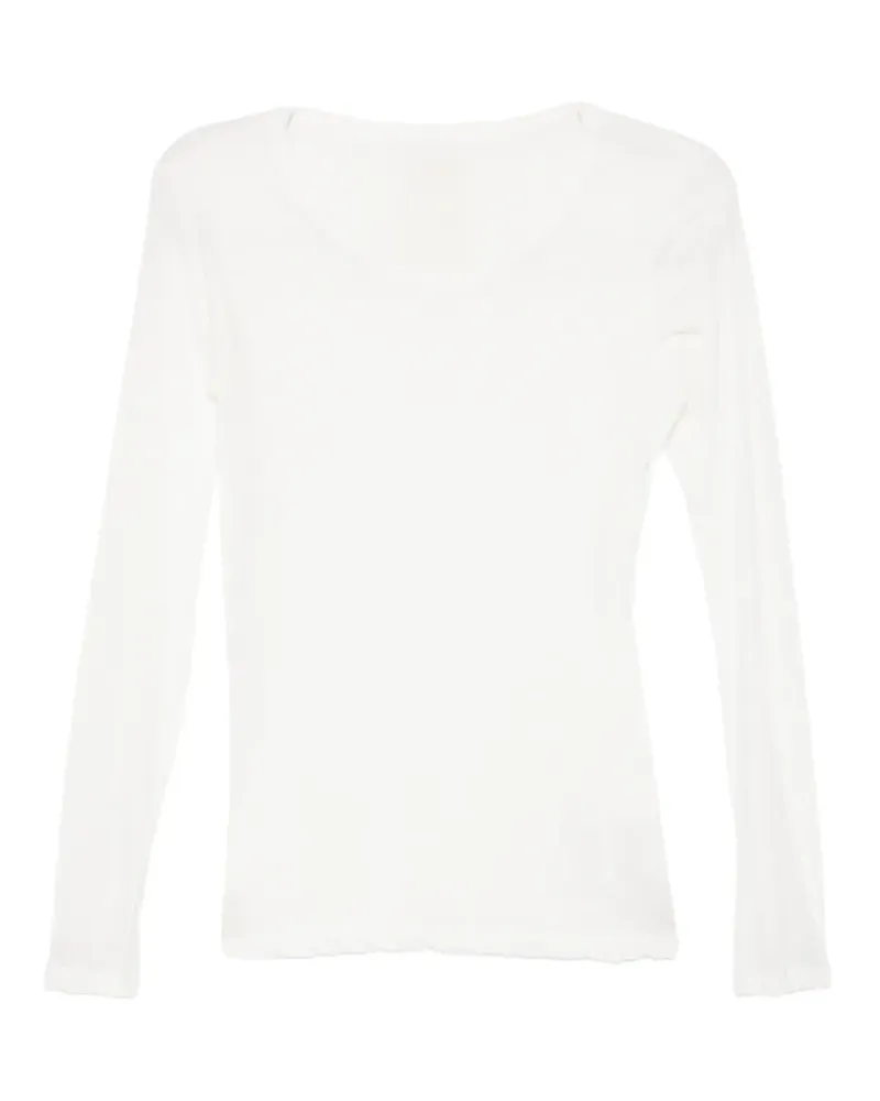 Yohji Yamamoto Klassisches Langarmshirt - Weiß Weiß