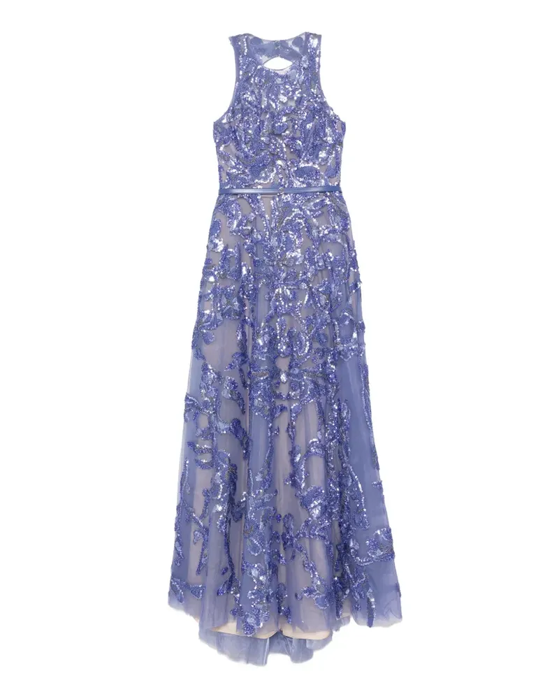 Saiid Kobeisy Besticktes Tüllkleid - Violett Violett