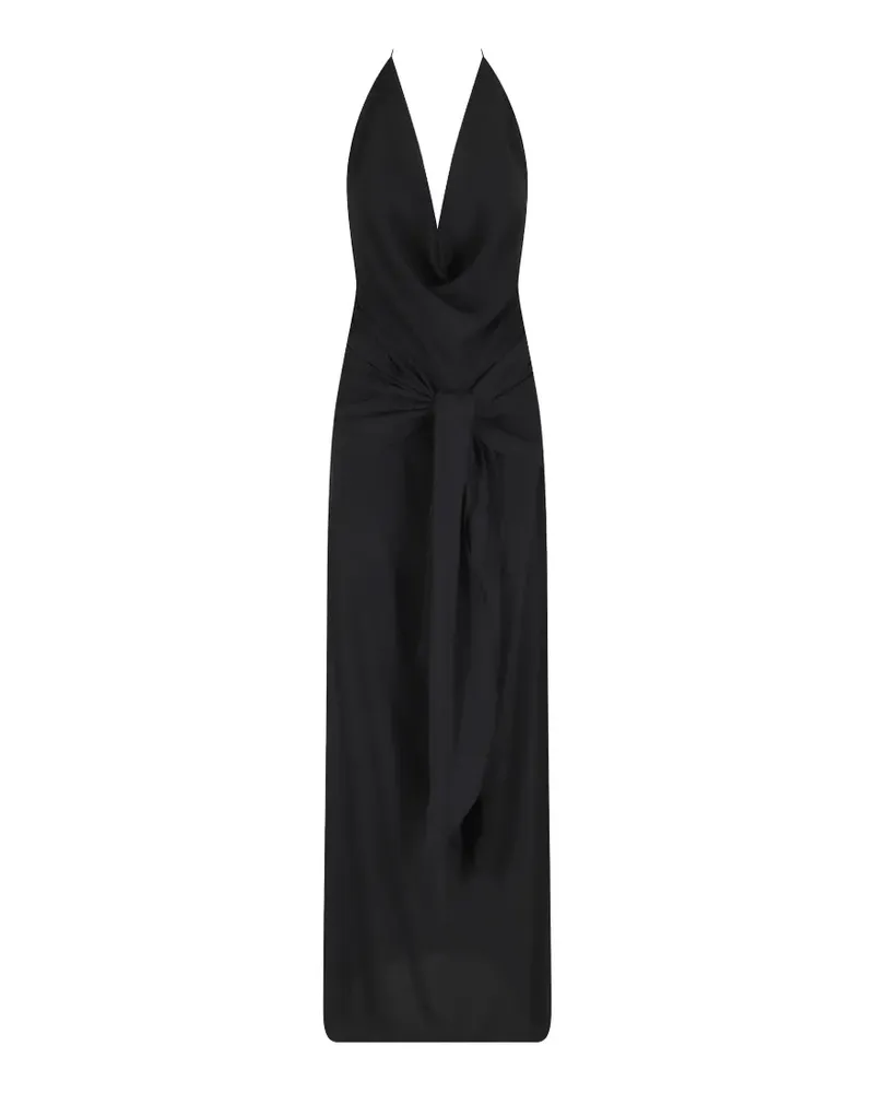 Federica Tosi Neckholder-Kleid in Wickeloptik - Schwarz Schwarz