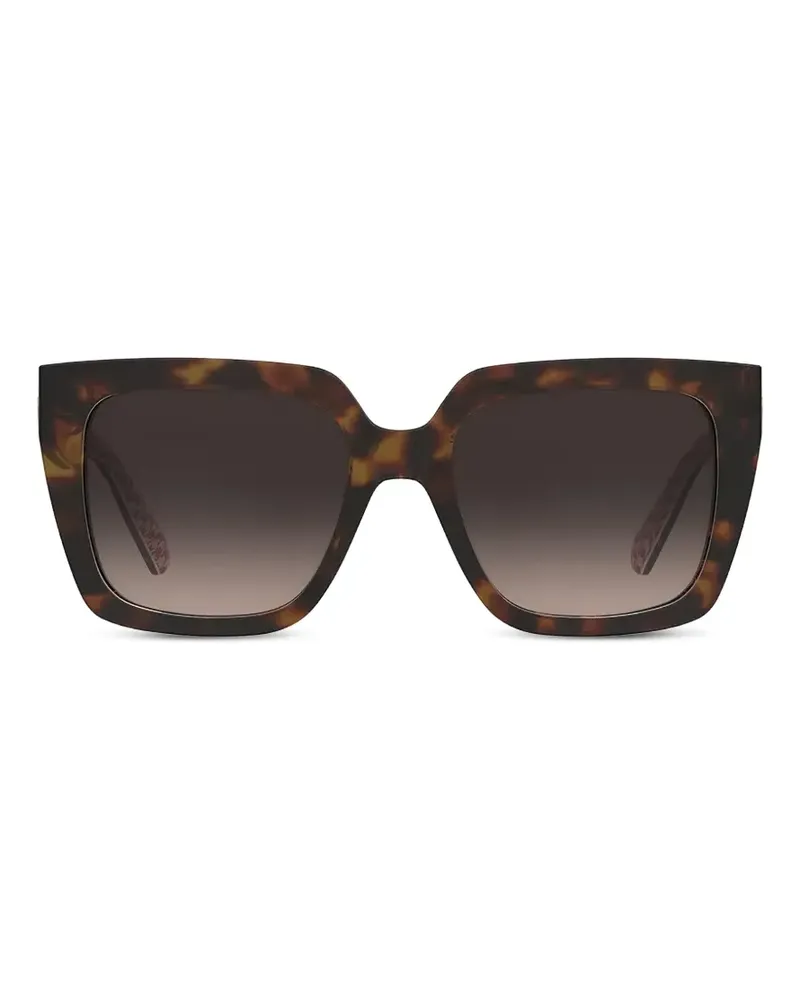 Moschino Eckige Sonnenbrille in Schildpattoptik - Braun Braun