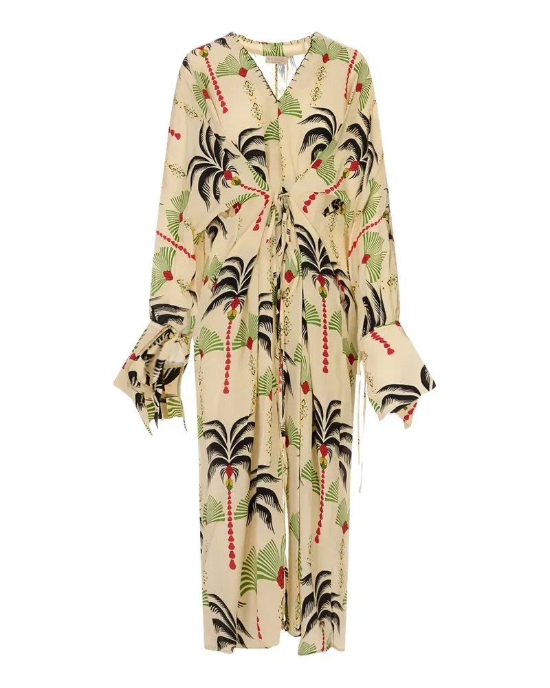 Anjuna palm-print Cassandra dress - Nude Nude