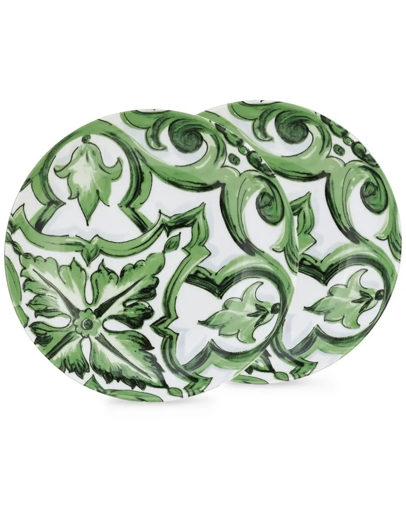 Dolce & Gabbana Suppenteller mit Maiolica-Print (2er-Set) - Weiß Weiß