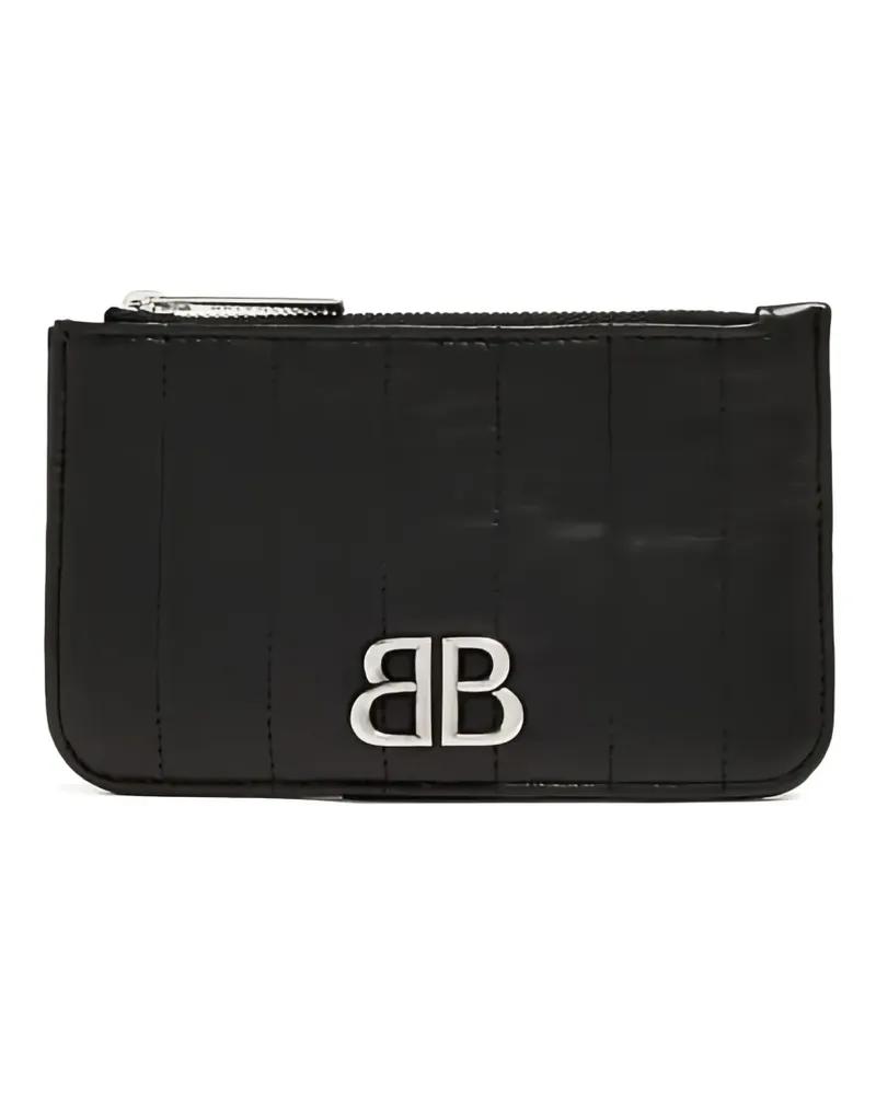 Balenciaga Gestepptes Kartenetui mit Logo-Schild - Schwarz Schwarz