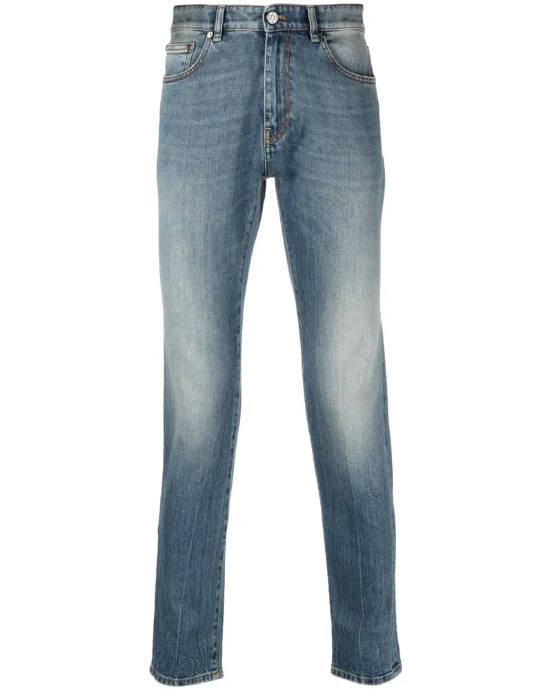PT TORINO Gerade Jeans mit Logo-Patch - Blau Blau