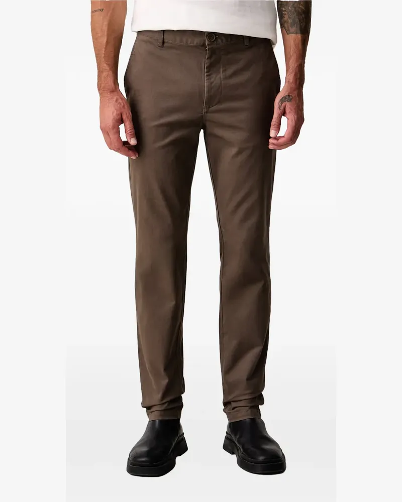Armani Exchange Chino mit Logo-Schild - Braun Braun