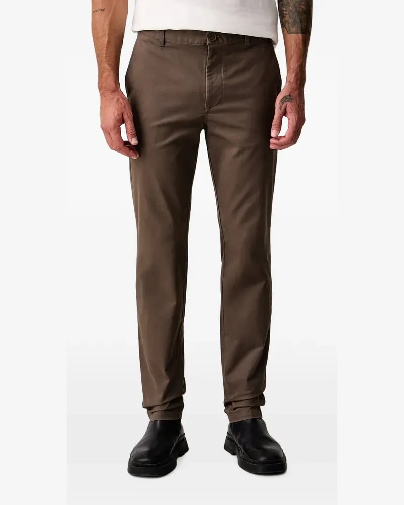 Armani Exchange Chino mit Logo-Schild - Braun Braun