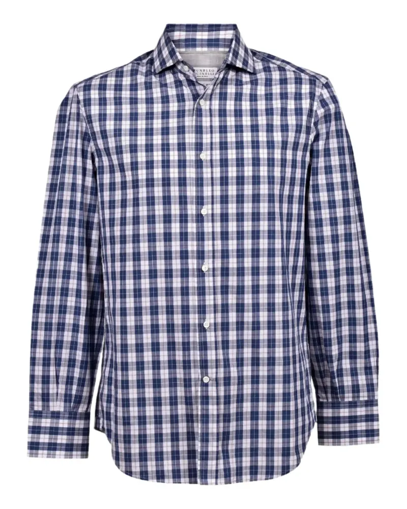 Brunello Cucinelli Kariertes Hemd - Blau Blau