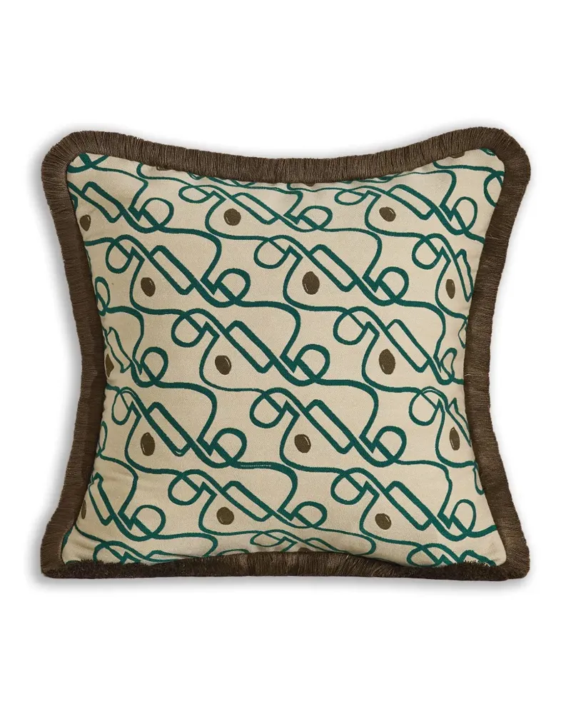 Soho Home Gemustertes Tilney Kissen mit Fransen - Nude Nude