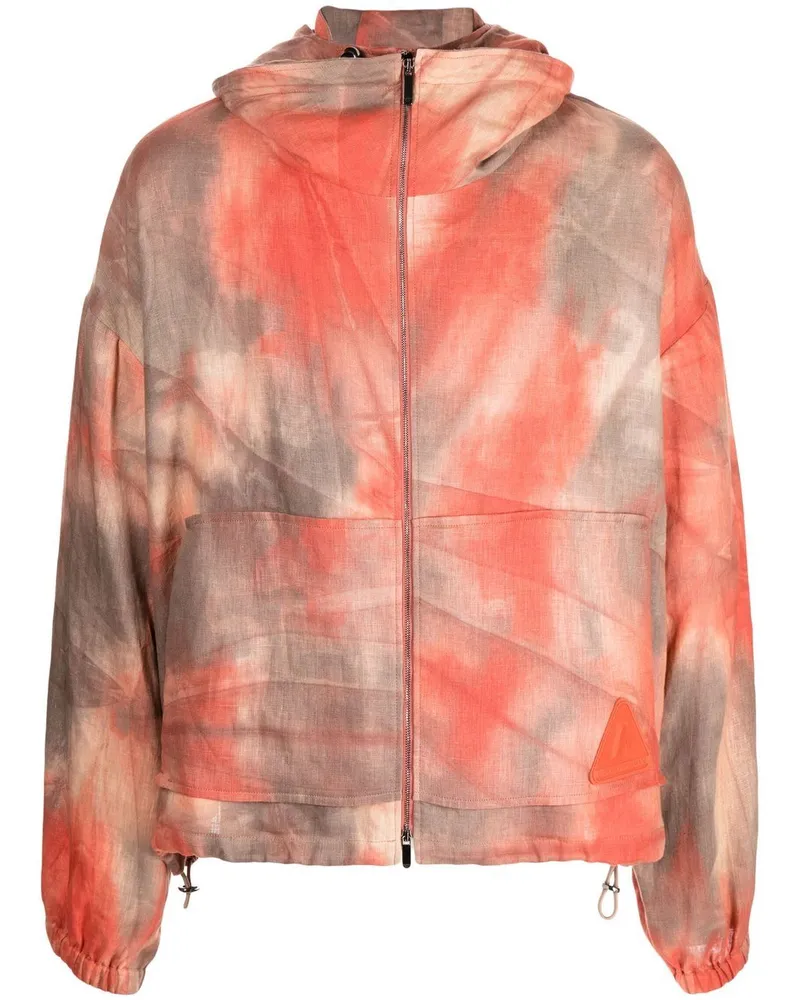 Emporio Armani Kapuzenjacke mit Batikmuster - Orange Orange