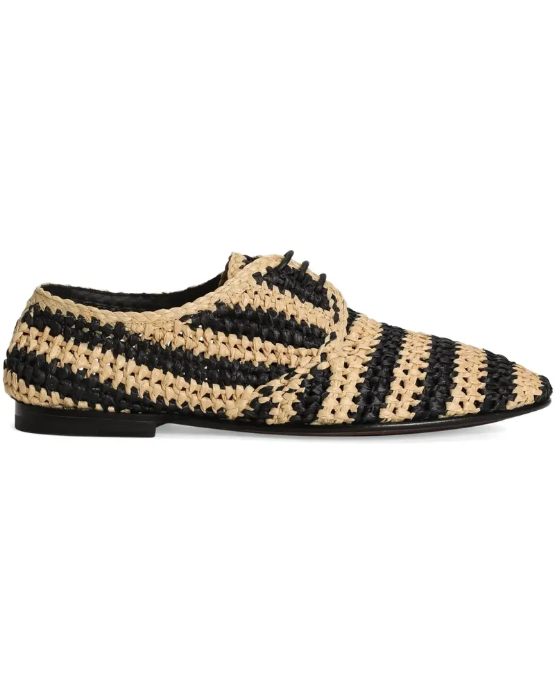 Dolce & Gabbana Gestreifte Derby-Schuhe - Schwarz Schwarz