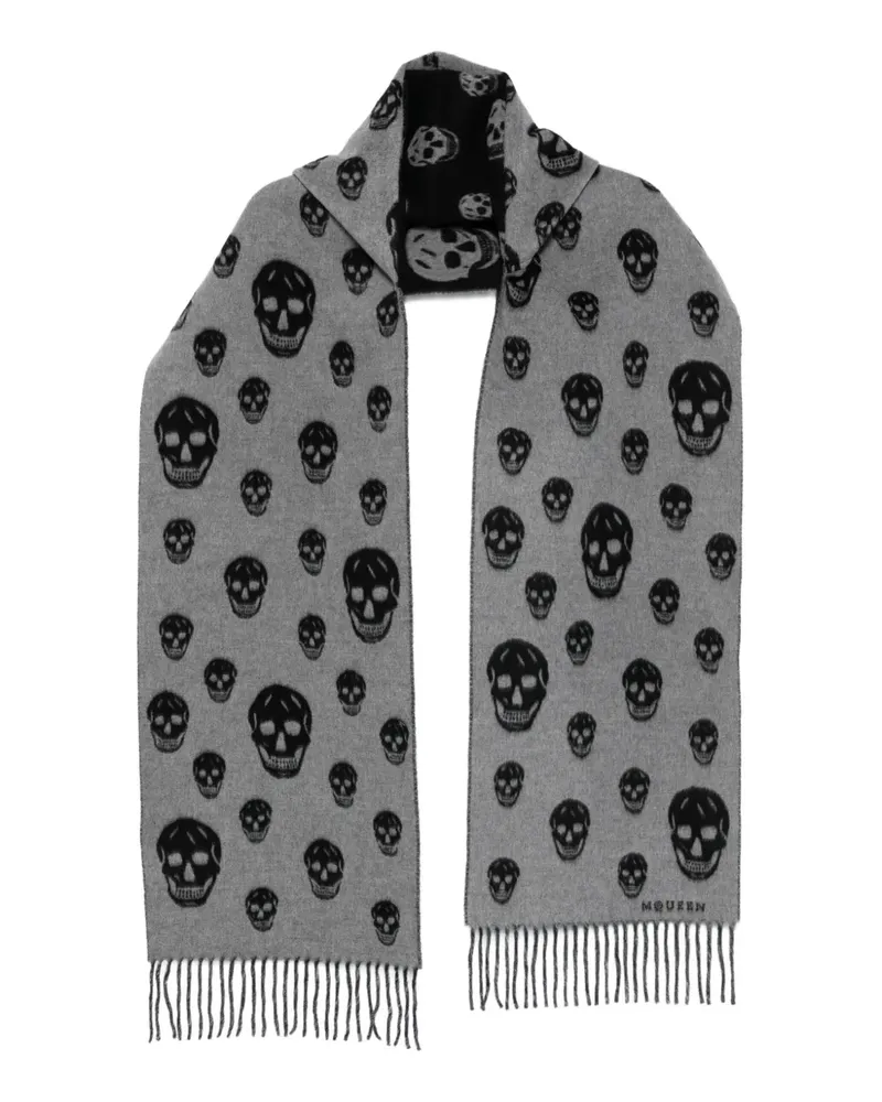 Alexander McQueen Schal mit Fransen - Grau Grau