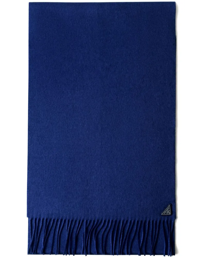 Prada Schal mit Logo - Blau Blau