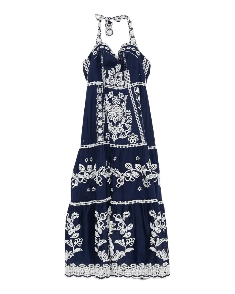 FARM Rio Richelieu Midikleid - Blau Blau