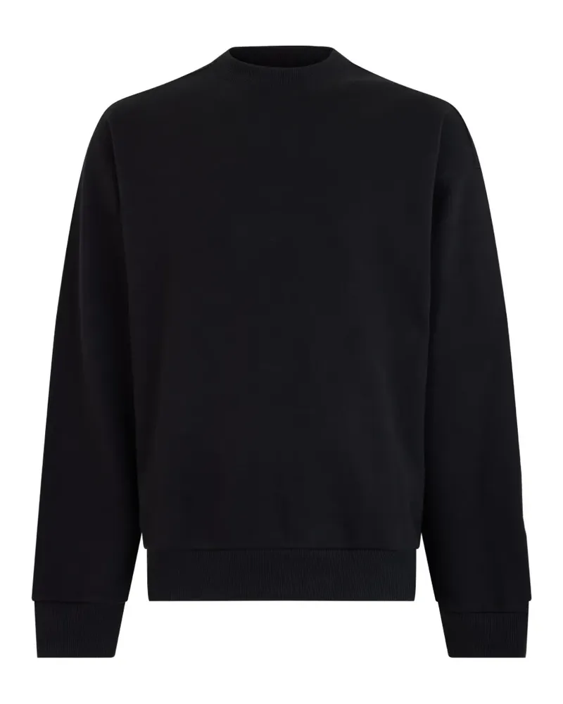 HUGO BOSS logo-patch ribbed-trim sweater - Schwarz Schwarz
