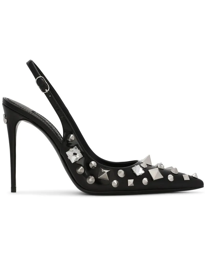 Dolce & Gabbana Slingback-Pumps mit Nieten - Schwarz Schwarz