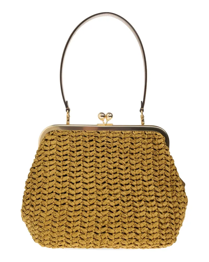 Coach 27 Kisslock Frame interwoven tote bag - Braun Braun