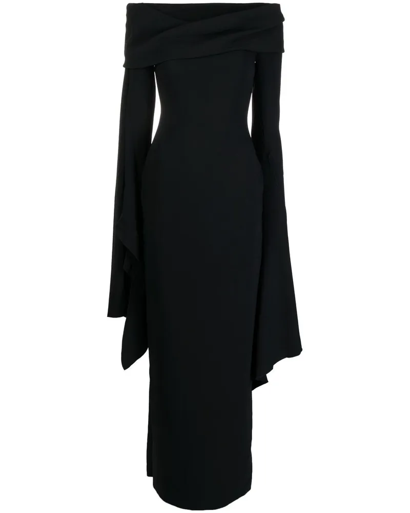 Solace London Schulterfreies Abendkleid - Schwarz Schwarz