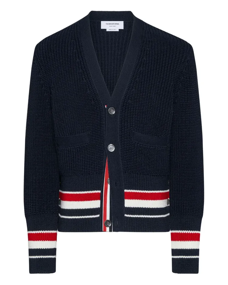 Thom Browne Cardigan mit V-Ausschnitt - Blau Blau