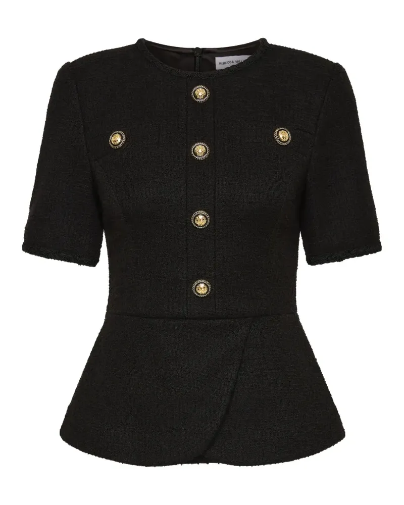 Rebecca Vallance Elvie bouclé peplum top - Schwarz Schwarz