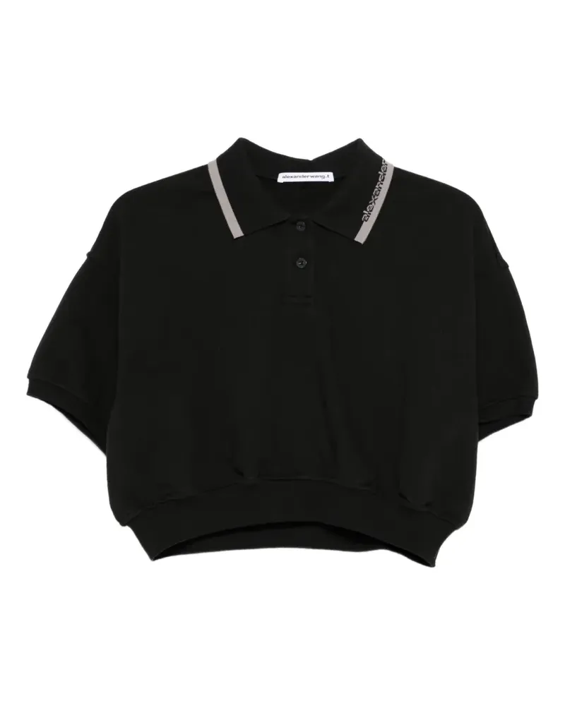 Alexander Wang Cropped-Poloshirt - Schwarz Schwarz