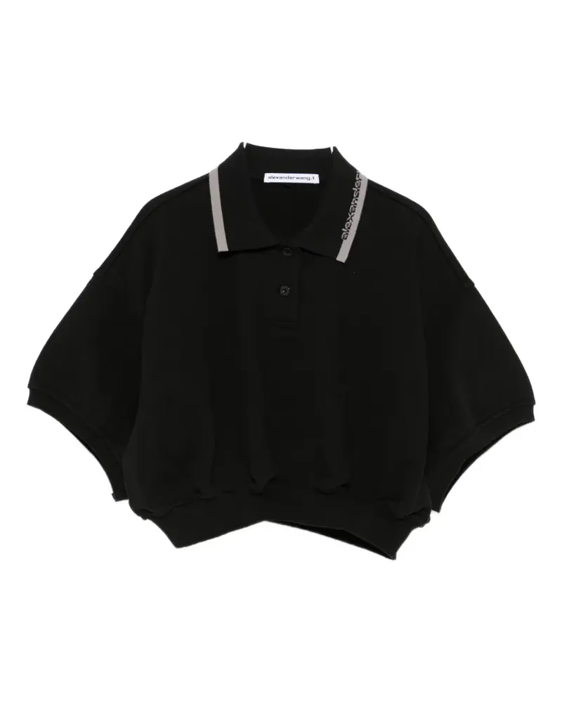 Alexander Wang cropped polo top - Schwarz Schwarz