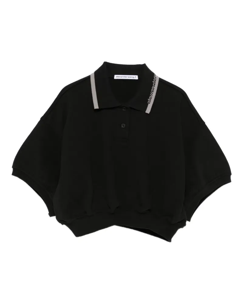 Alexander Wang Cropped-Poloshirt - Schwarz Schwarz