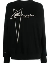 Rick Owens Sweatshirt mit Logo-Stickerei Schwarz