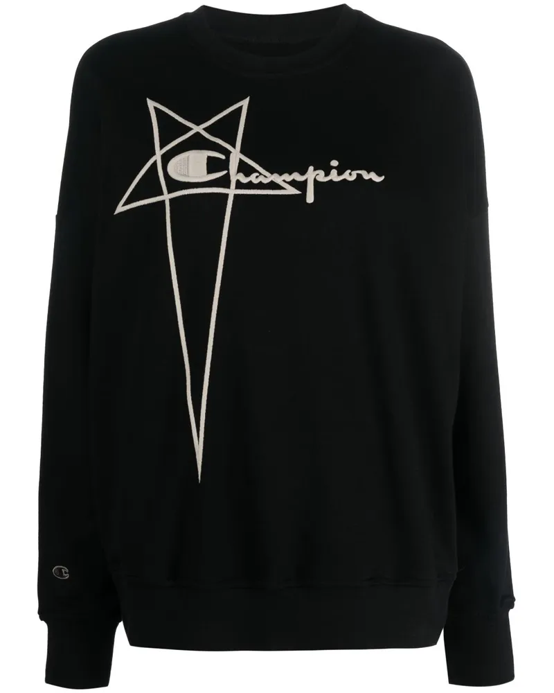 Rick Owens Sweatshirt mit Logo-Stickerei - Schwarz Schwarz