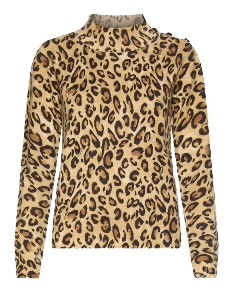 MARELLA Pullover mit Leopardenprint und Knopfdetail - Nude Nude