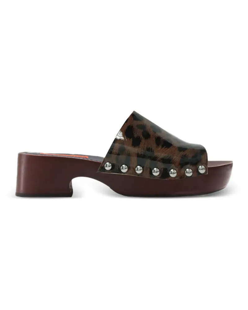 Simon Miller Rio Plateau-Sandalen mit Leopardenprint - Nude Nude