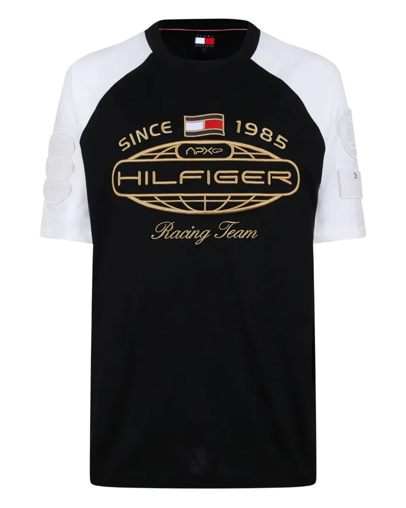 Tommy Hilfiger T-Shirt mit Logo-Stickerei - Schwarz Schwarz