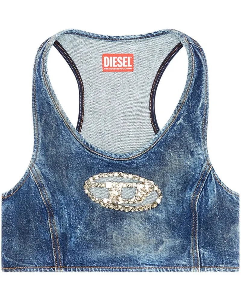 Diesel De-Top-Fsd Top mit Kristallverzierung - Blau Blau