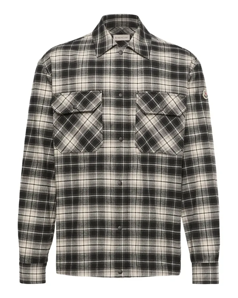 Moncler Kariertes Flanellhemd - Schwarz Schwarz