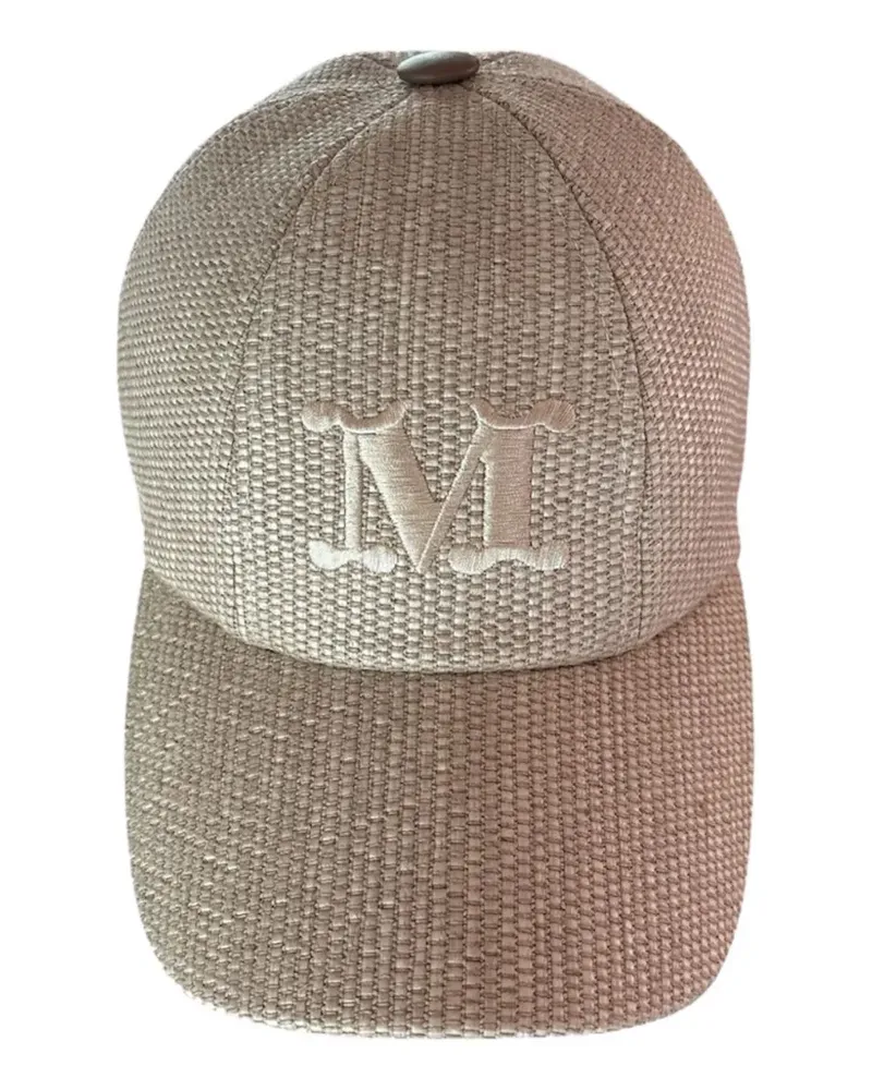 Max Mara Ice M logo-embroidered woven baseball cap - Nude Nude