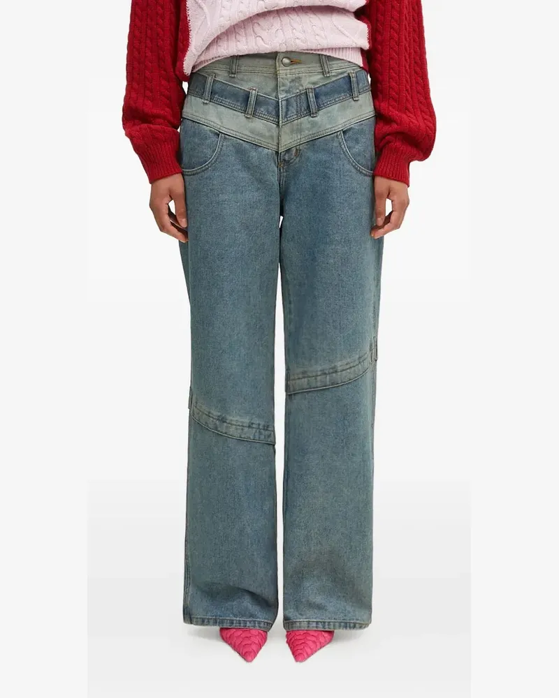 Andersson Bell Weite APA740M Jeans im Layering-Look - Blau Blau