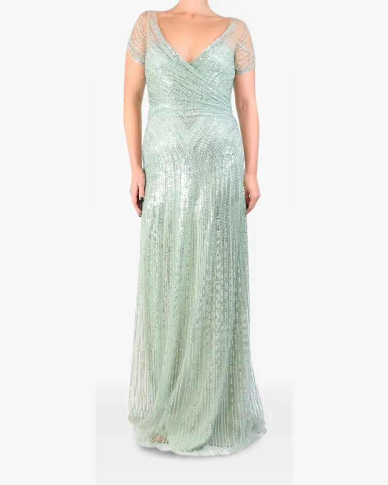 Jenny Packham sequin-embellished maxi dress - Grün Grün